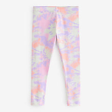 Load image into Gallery viewer, Pink/Lilac Purple/ Lime Green Pretty Tie Dye Leggings (3-12yrs)
