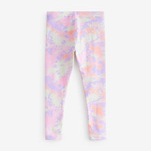 Load image into Gallery viewer, Pink/Lilac Purple/ Lime Green Pretty Tie Dye Leggings (3-12yrs)
