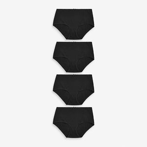 Black Midi Fit Cotton Rich Knickers 4 Pack