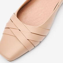 Load image into Gallery viewer, Nude Forever Comfort® Leather Square Toe Ballerina Shoes
