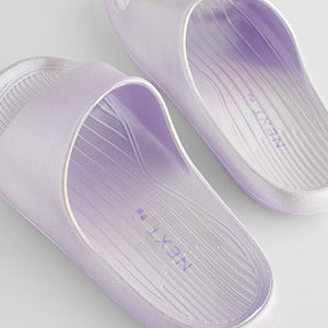 Lilac Purple Metallic Lightweight Sliders (Older Girls)