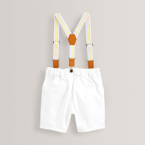 White Chino Shorts with Braces (3mths-6yrs)