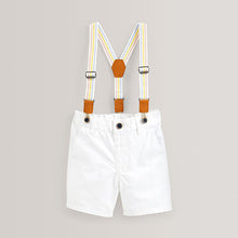 Load image into Gallery viewer, White Chino Shorts with Braces (3mths-6yrs)

