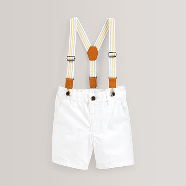 White Chino Shorts with Braces (3mths-6yrs)