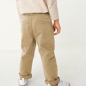 Neutral Tan Loose Fit Pull-On Chino Trousers (3mths-5-6yrs)