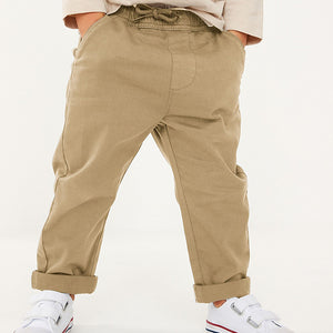 Neutral Tan Loose Fit Pull-On Chino Trousers (3mths-5-6yrs)