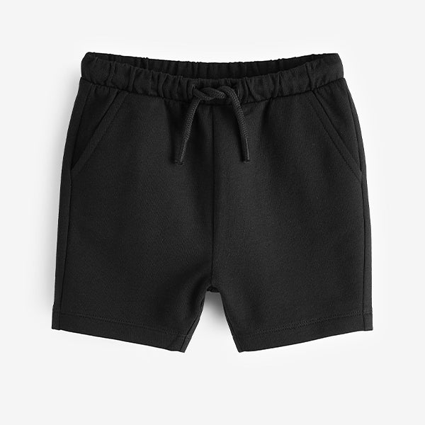 Black 100% Cotton Jersey Shorts (3mths-5-6yrs)