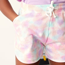 Load image into Gallery viewer, Multi Purple Tie Dye Jersey Shorts (3-12yrs)
