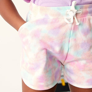 Multi Purple Tie Dye Jersey Shorts (3-12yrs)