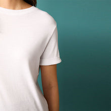 Load image into Gallery viewer, White Plain 100% Cotton Short Sleeve T-Shirt
