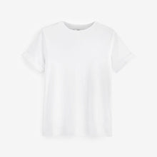 Load image into Gallery viewer, White Plain 100% Cotton Short Sleeve T-Shirt

