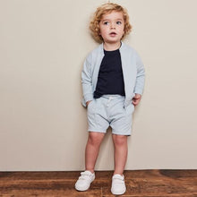 Load image into Gallery viewer, Mineral Blue Letterman Jacket and Short Set (3mths-6yrs)
