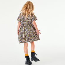 Load image into Gallery viewer, Black Ditsy Relaxed Dress (3-12yrs)
