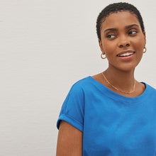 Load image into Gallery viewer, Blue Bright Cap Sleeve T-Shirt Top
