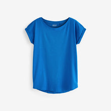 Load image into Gallery viewer, Blue Bright Cap Sleeve T-Shirt Top
