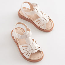 Load image into Gallery viewer, Cream White Ankle Strap Sandals
