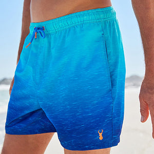 Blue Ombre Printed Swim Shorts