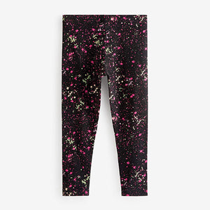 Black /Pink Slap Print Leggings (3-12yrs)
