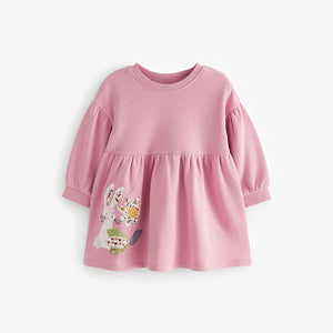 Pink Bunny Sweat Dress (3mths-6yrs)
