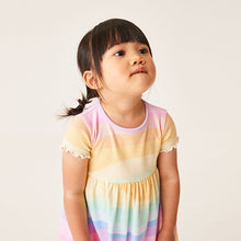 Load image into Gallery viewer, Rainbow Short Sleeve Rib Jersey Dress (3mths-6yrs)
