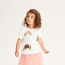 Load image into Gallery viewer, Cream Rainbow Sequin T-Shirt (3mths-6yrs)
