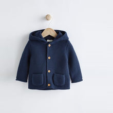 Load image into Gallery viewer, Navy Blue Baby Knitted Cardigan (0mths-18mths)
