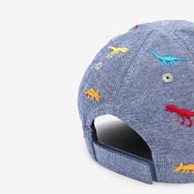 Load image into Gallery viewer, Chambray Blue Dino Cap (1-10yrs)
