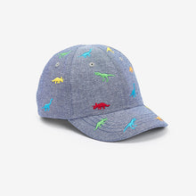 Load image into Gallery viewer, Chambray Blue Dino Cap (1-10yrs)
