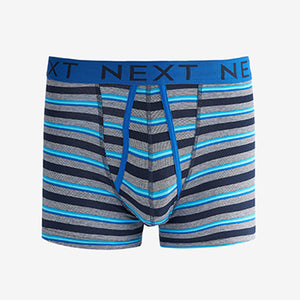Grey Bright Stripe A-Front Boxers 4 Pack