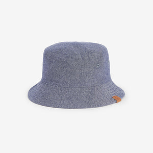 Blue Chambray Plain Bucket Hat (3mths-6yrs)