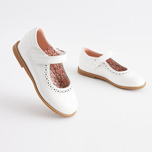 White Patent Leather Brogue Mary Jane Shoes (Younger  Girls)