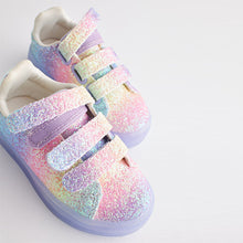Load image into Gallery viewer, Purple Glitter Light-Up Trainers (Younger  Girls)
