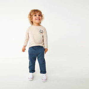 Blue Loose Fit Pull-On Chino Trousers (3mths-6yrs)