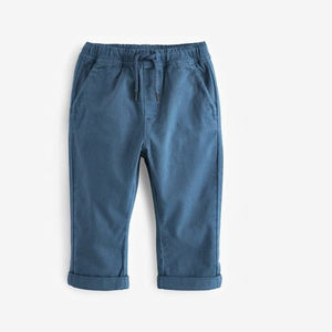 Blue Loose Fit Pull-On Chino Trousers (3mths-6yrs)