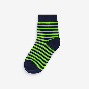 Bright Stripe 7 Pack Cotton Rich Socks (Younger Boys)