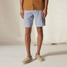 Load image into Gallery viewer, Light Blue Stripe Linen Blend Chino Shorts
