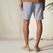 Load image into Gallery viewer, Light Blue Stripe Linen Blend Chino Shorts
