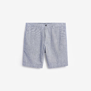 Light Blue Stripe Linen Blend Chino Shorts