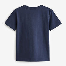 Load image into Gallery viewer, Navy Blue Glow Smile Short Sleeve Graphic T-Shirt (3-12yrs)
