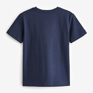 Navy Blue Glow Smile Short Sleeve Graphic T-Shirt (3-12yrs)