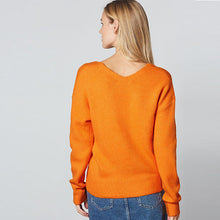 Load image into Gallery viewer, Bright Orange V-Neck Jumper
