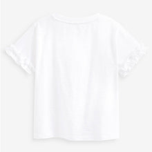 Load image into Gallery viewer, Ecru White Sequin Unicorn Frill Sleeve T-Shirt (3-12yrs)
