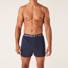 Load image into Gallery viewer, Navy/Red Loose Fit Jersey Boxers
