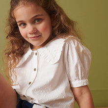 Load image into Gallery viewer, White Puff Sleeve Tie Front Blouse (3-12yrs)
