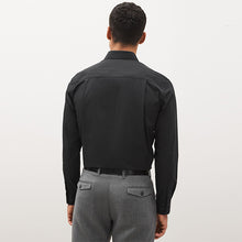 Load image into Gallery viewer, Black Regular Fit Easy Care Single Cuff Shirt
