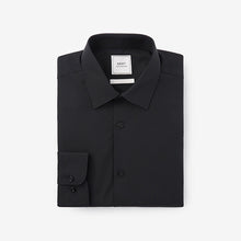 Load image into Gallery viewer, Black Regular Fit Easy Care Single Cuff Shirt
