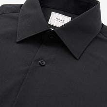 Load image into Gallery viewer, Black Regular Fit Easy Care Single Cuff Shirt
