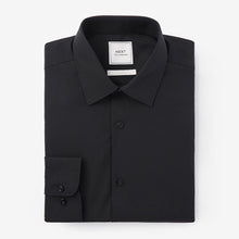 Load image into Gallery viewer, Black Regular Fit Easy Care Single Cuff Shirt
