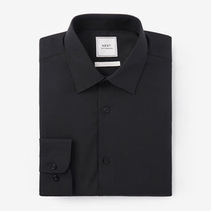 Black Regular Fit Easy Care Single Cuff Shirt