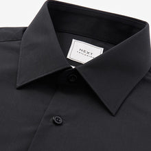 Load image into Gallery viewer, Black Regular Fit Easy Care Single Cuff Shirt
